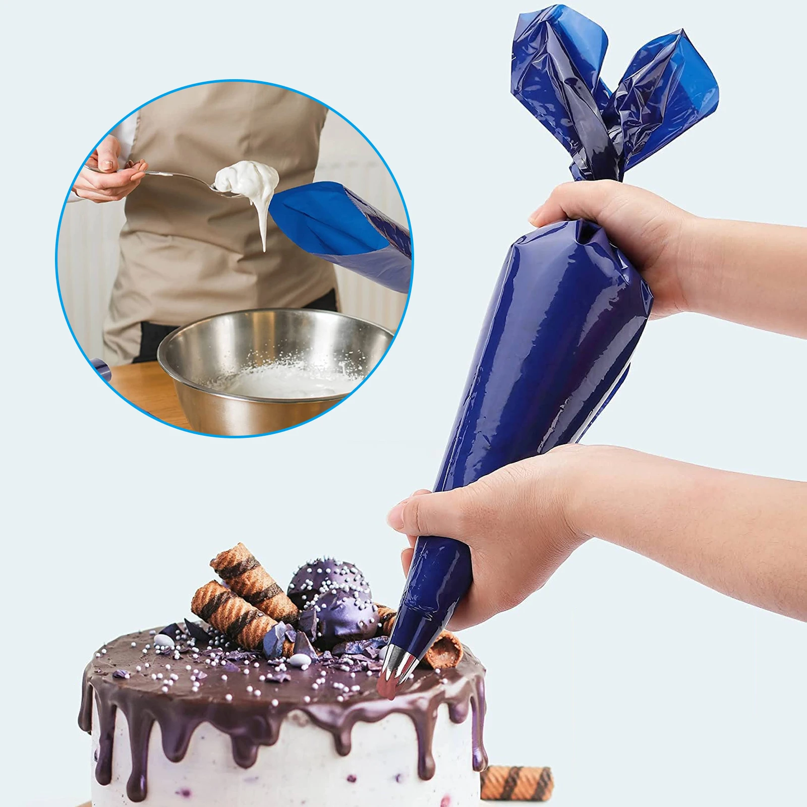

22 pcs Large Disposable Pastry Bags20-inch Easy to Use Thick Icing Bags for Cake and Dessert Decorations Easy to Tear Off roll
