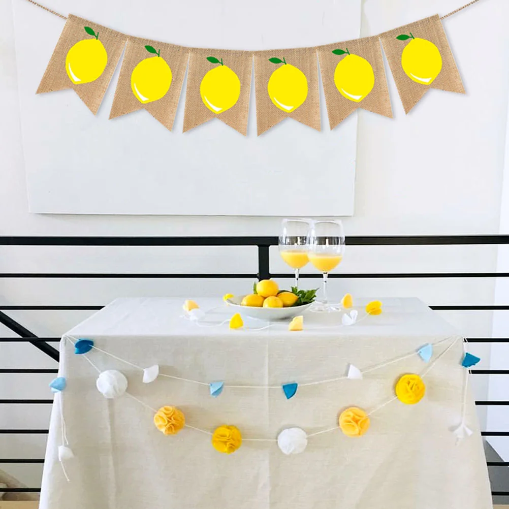 Внутреннее/наружное украшение гирлянда с флагом баннер из мешковины рисунком