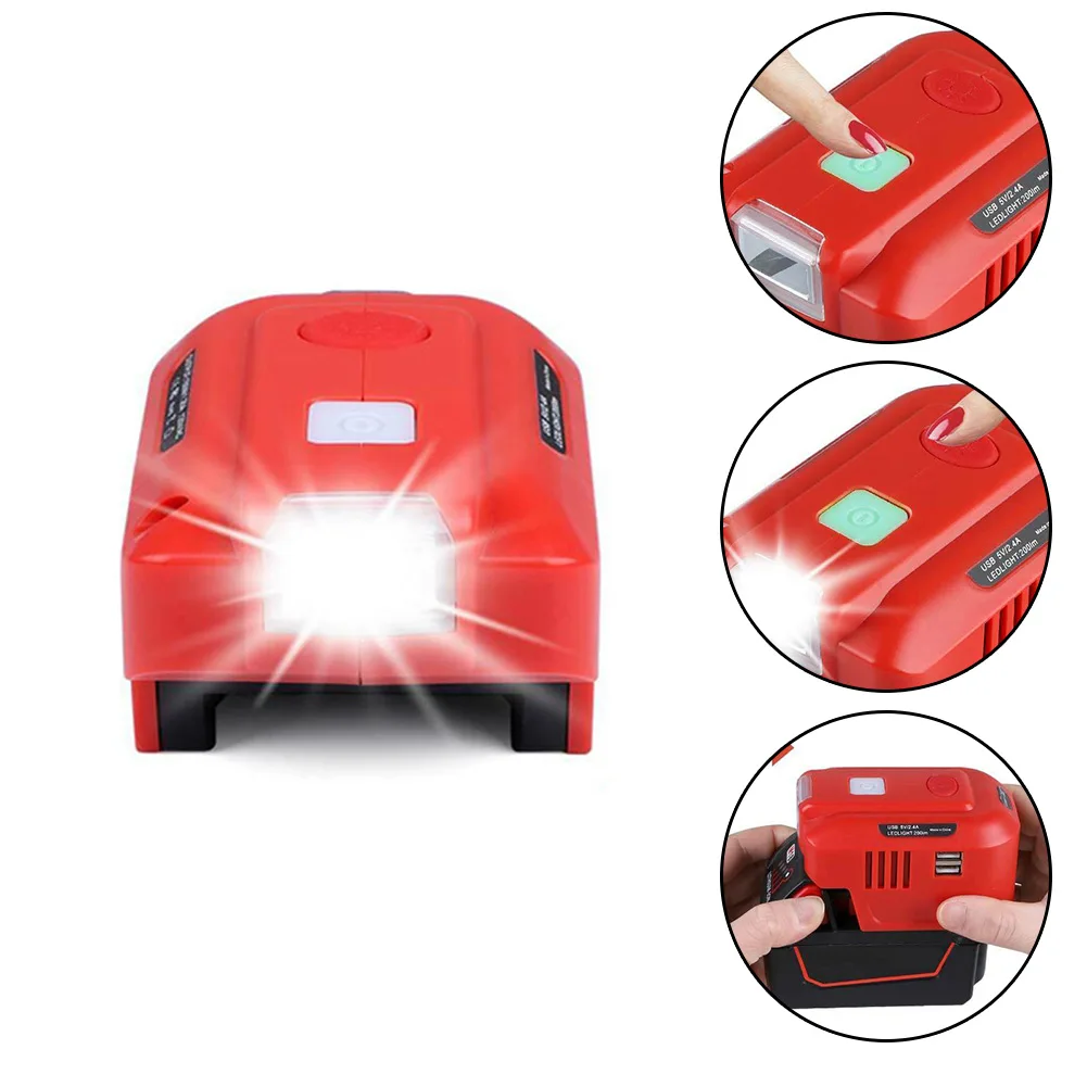 

Power Supply Inverter Portable USB For Milwaukee M18 Lithium-Ion 150 W USB Charger 18V 120 VAC 200 Lumens LED Light Power Tool