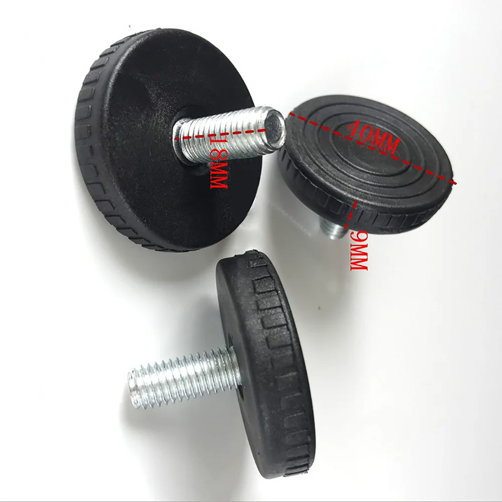 

M8x40x18/23mm Black Plastic Long Adjustable Feet Screws Non-slip Furniture Adjustment Base Machinery Anti-Vibration