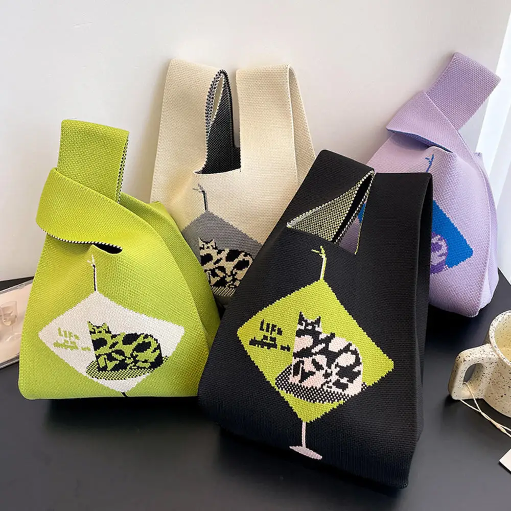 

Ручная работа, Женская мини-сумка с узлом, Женская Повседневная цветная сумка-тоут в клетку с широкой полосой, Студенческая многоразовая сумка для покупок