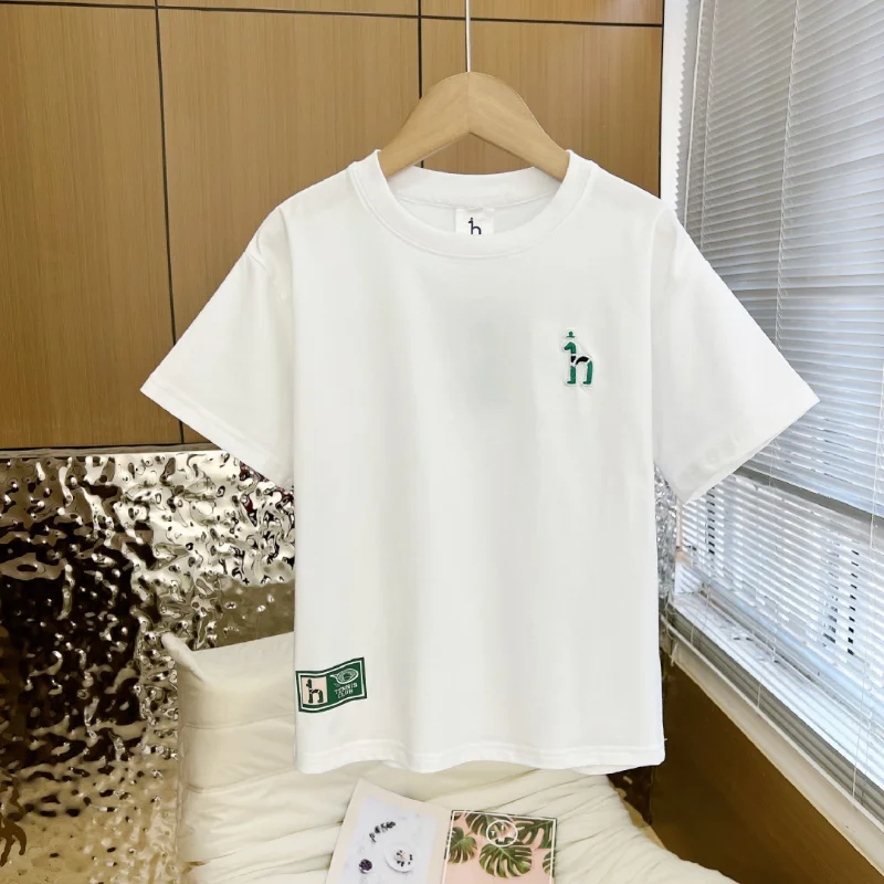 HAZZYS Children's Clothing Boys Short-sleeved T-shirt Summer Clothes 2023 New Casual Comfortable Short-sleeved Tops