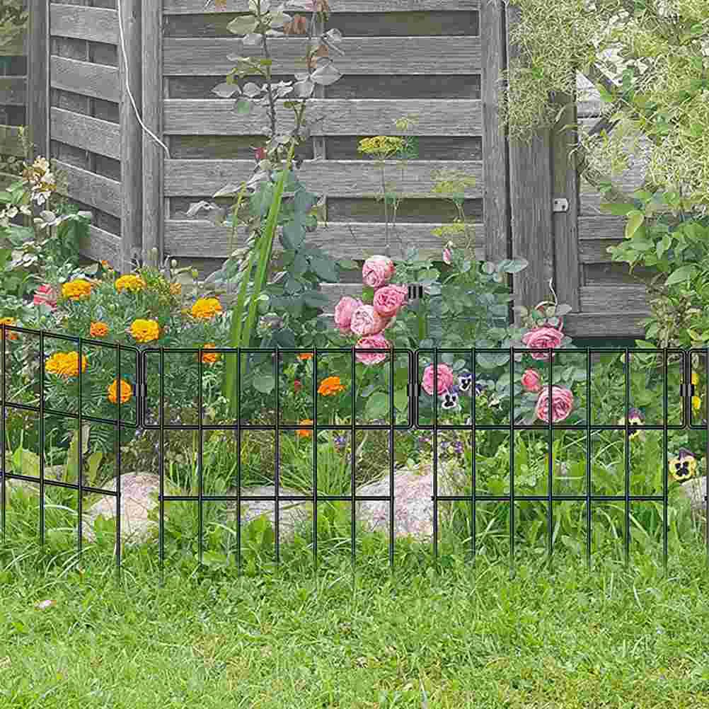 

5pcs Iron Fence Garden Construction Barrier Fence Lawn Iron Fence DIY Fence Border