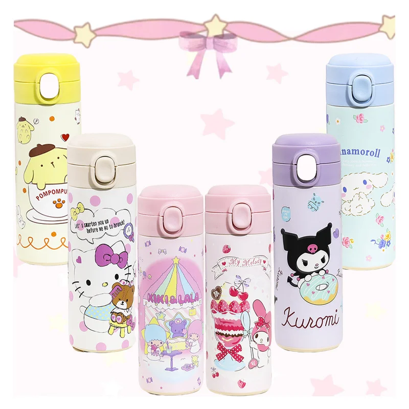 

Мультяшный аниме My Melody Kuromi Purin Dog KT Cat изоляционная чашка из нержавеющей стали Kawaii 420 мл портативная изоляционная чашка похлопывающая чашка