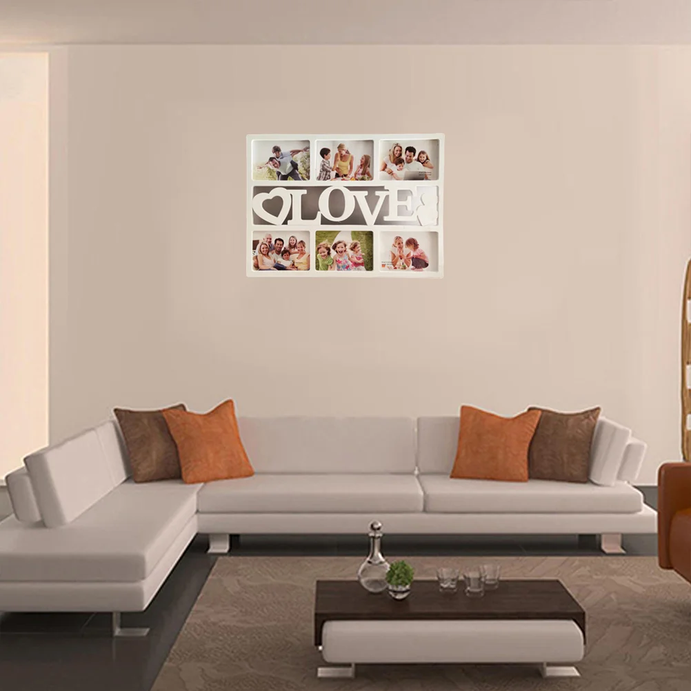 

Collage Family Picture Frame Love Photo Frame Display for Six Pictures for Home Decoration Photo Gallery Wall Mounting Design