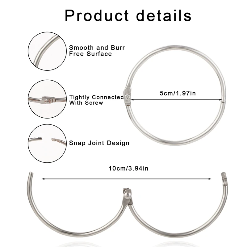 12 шт./набор открытые кольца для занавесок 50 мм
