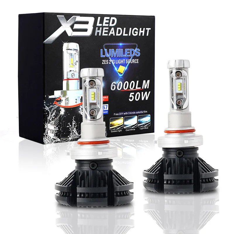 

A8-X3 Car led headlamps H7 H4 H11 car headlamps are universal led light sourcing made of ZES chips,can output 6000k spot light