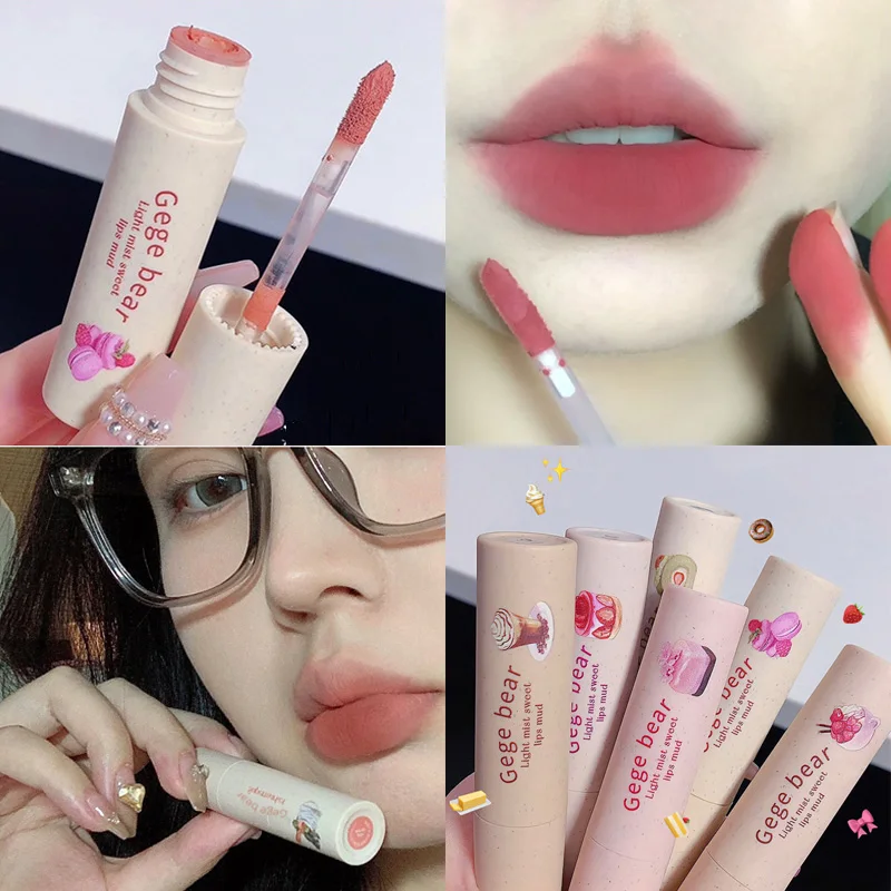 

Velvet Matte Mist Liquid Lip Mud Lipstick Waterproof Nude Lip Gloss Long Lasting Whitening Sexy Women Lip Tint Mud Cosmetics