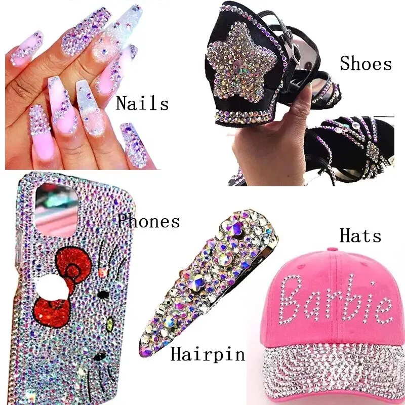 Самоклеящиеся круглые стразы с плоской задней поверхностью из стекла для