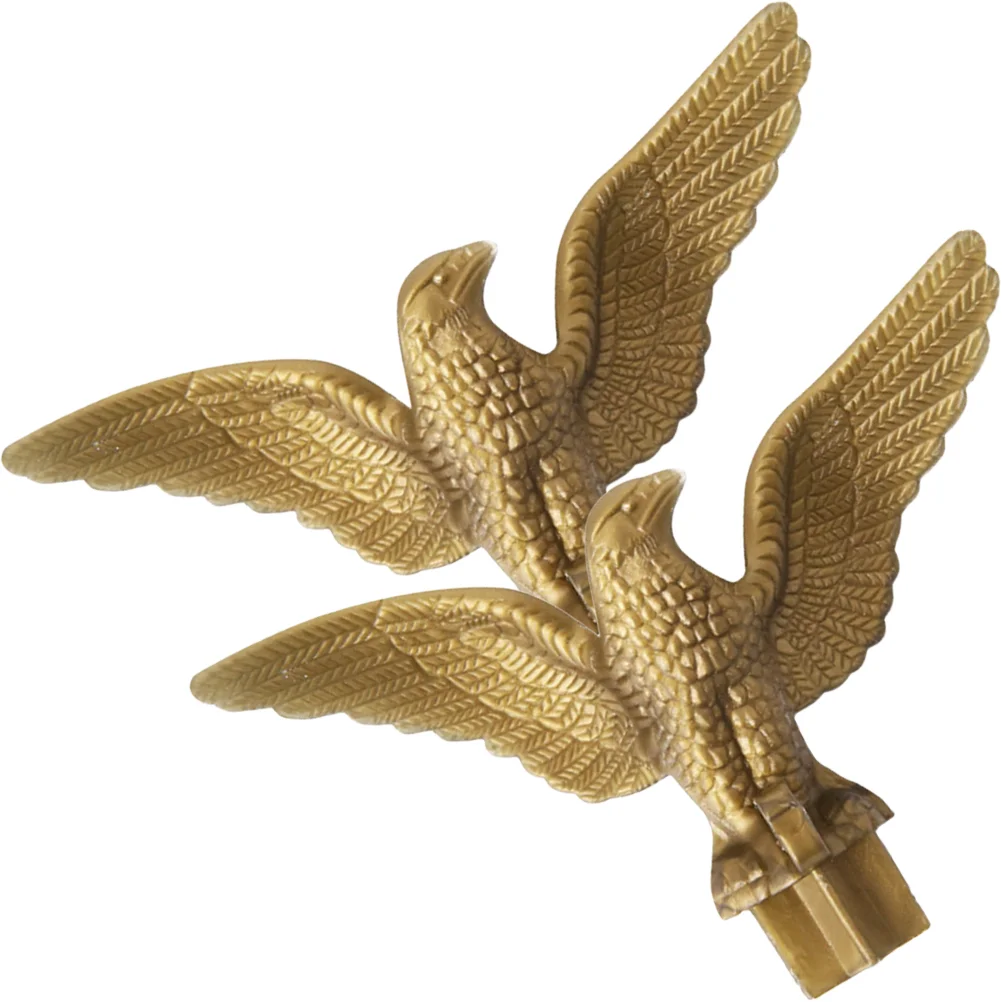 

2 Pcs Flagpole Eagle Head Ornaments Crafts Flagpole Finial Topper Pearlescent Flag Pole Eagle Topper Plastic DIY Flag Pole Decor