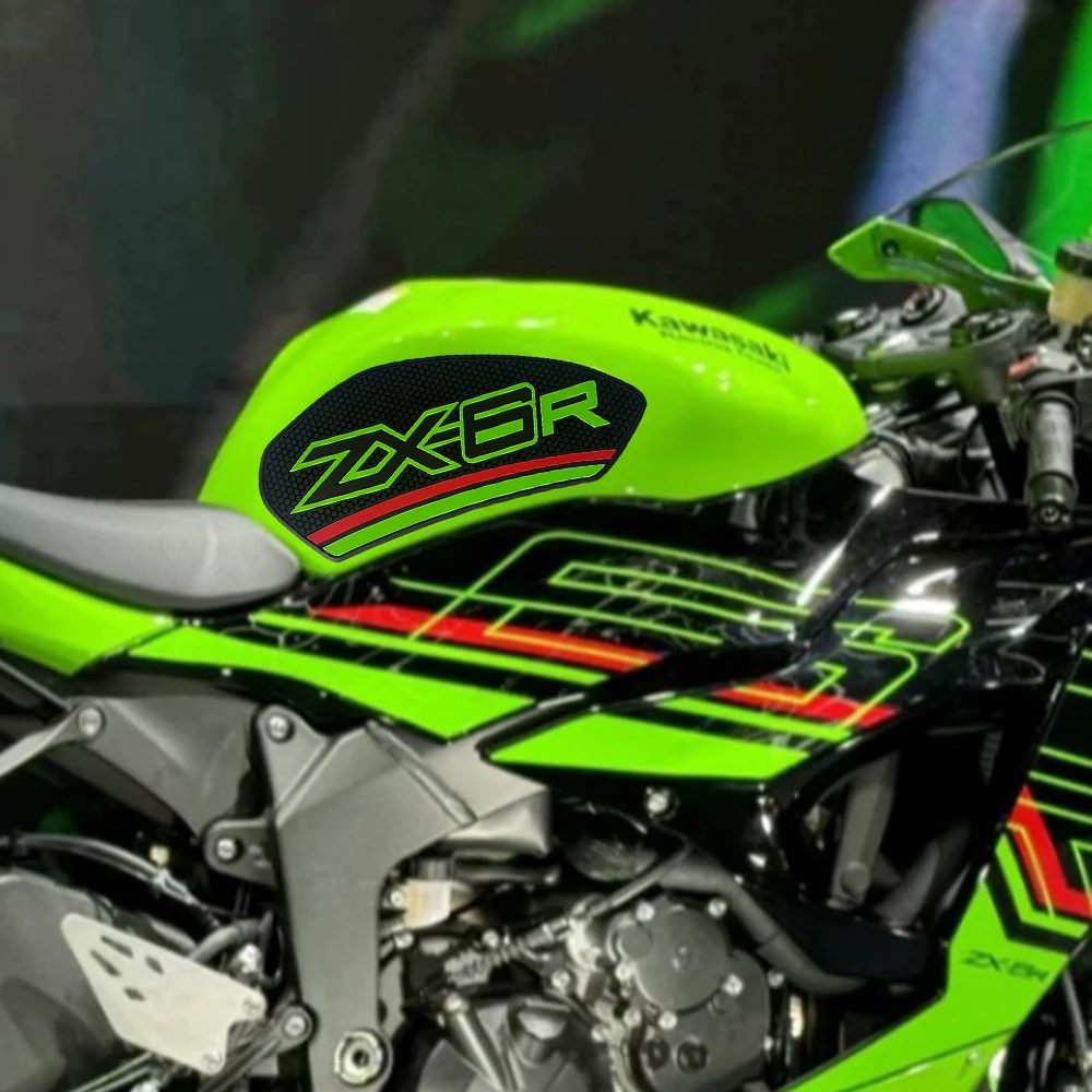 Фото Для Kawasaki Ninja ZX-6R мотоциклетная боковая накладка на топливный бак, нескользящая резиновая водонепроницаемая противоскользящая защитная наклейка ZX6R 2024- №2