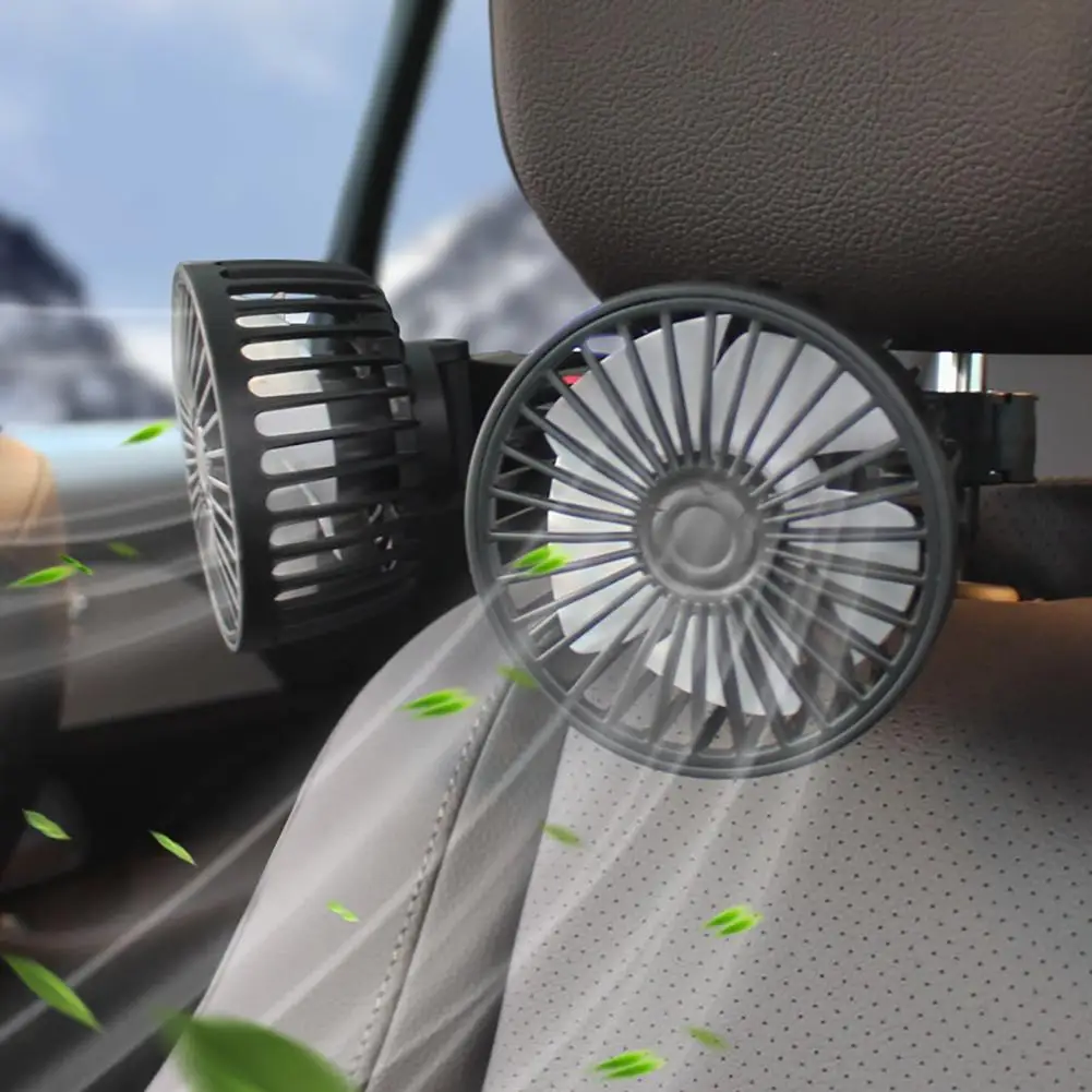 

Car Fan 360 Degree Rotation Double Head Air Cooling Usb Powered Air Circulation Fans For Dashboard Rv Truck