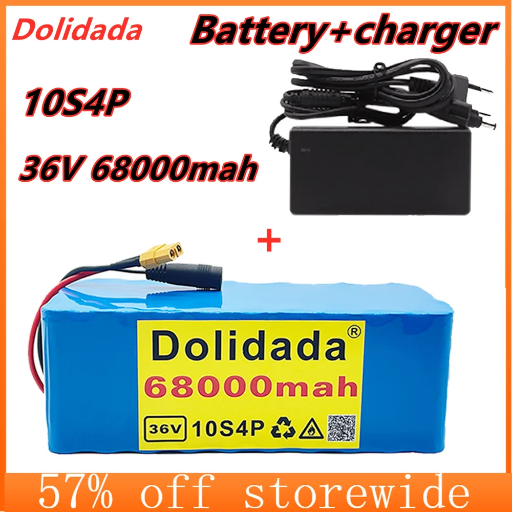 

new 36V 10s4p 68Ah 1000W large capacity 18650 lithium battery pack electric bicycle scooter with BMS XT60 plug + charger