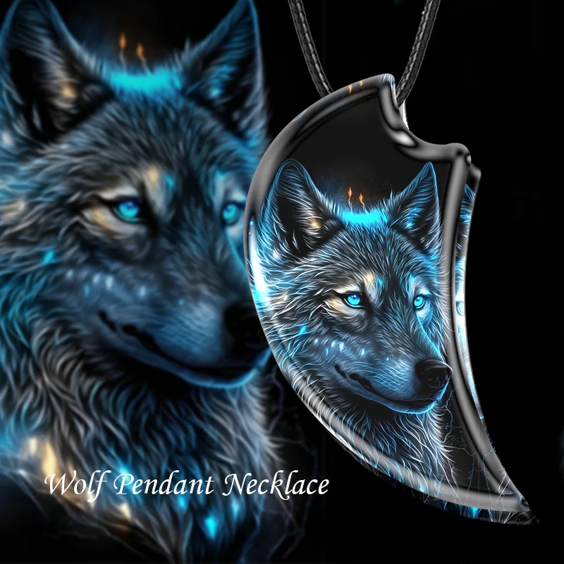 

Creative Forest Ghost Wolf Punk Hip Hop Animal Wolf Resin Pendant Necklace Gothic Roaring Animal Wolf Head Pendant
