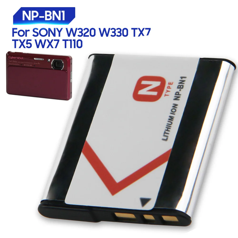 Запасная батарея для Sony NP-BN1 T99C WX5C W570 TX7C TX7 TX5 TX5C WX7 W350 W380 W620 W630 W670 W690 WX30 TX10 630 мАч