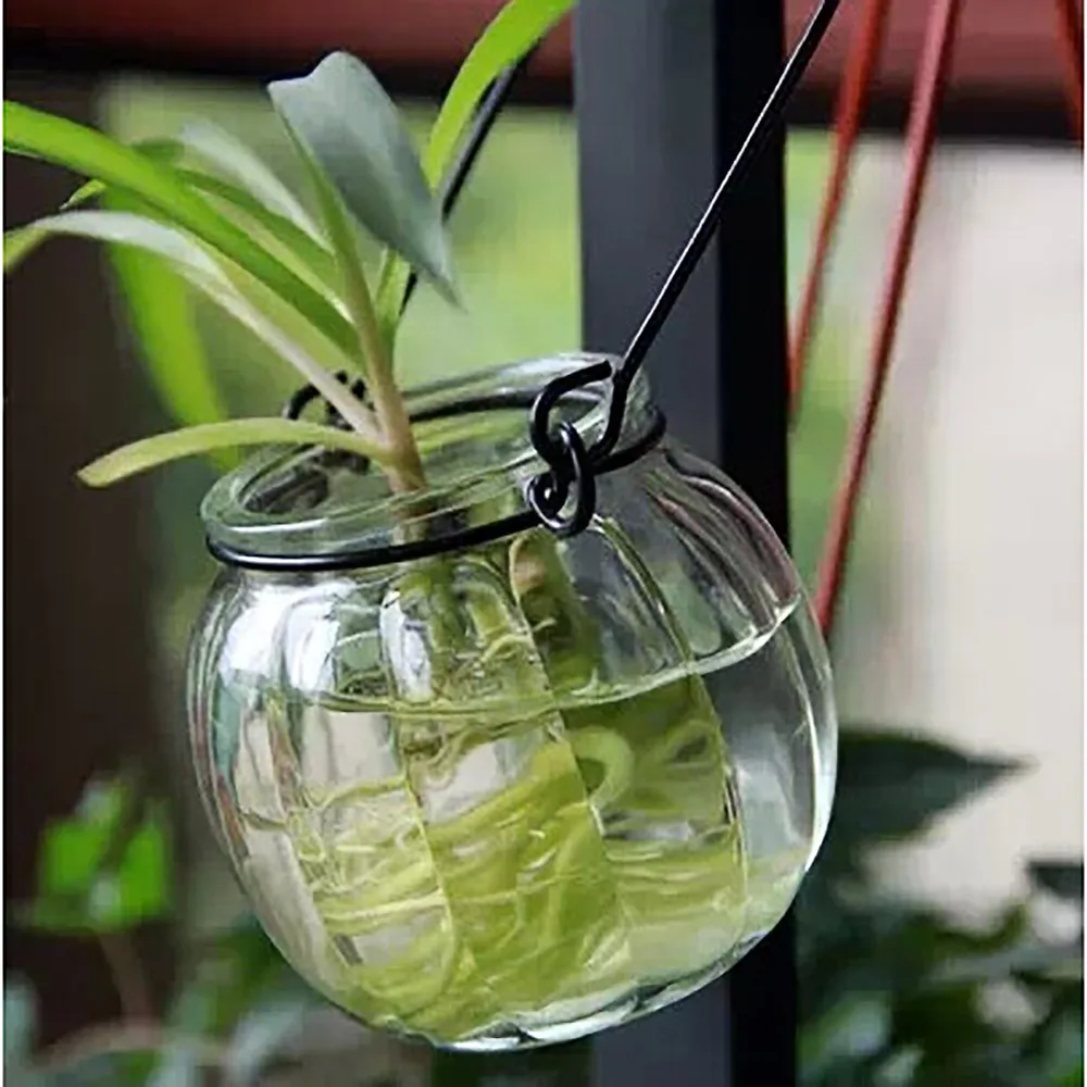 

Pot Ball Pumpkin Container Home Vase Plant Decor Party Hanging Glass Flower Patio Lawn & Garden
