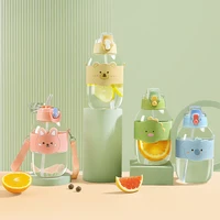 cute bear water cup childrens plastic cup milk cup portable summer large capacity water bottle kettle student straw cup