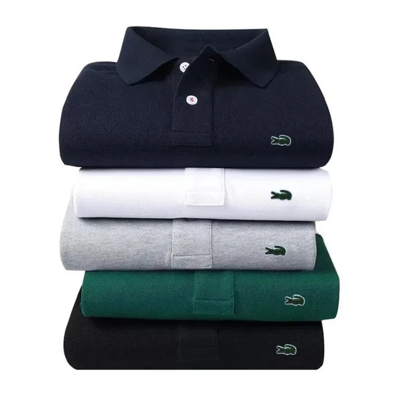 

Summer High Quality 100% Cotton Men Polo Shirt Casual Short Sleeve Polos Homme Brand Fashion Lapel Male Tops Large Size S-6XL