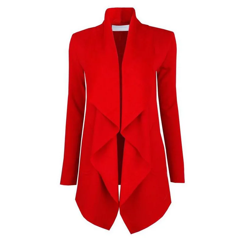 

Jacket Ladies Elegant Ruffled Lapel Ladies Elegant Cardigan Mid-length Jacket Jacket Pocket Long Sleeve Jacket 2021 Winter Coat