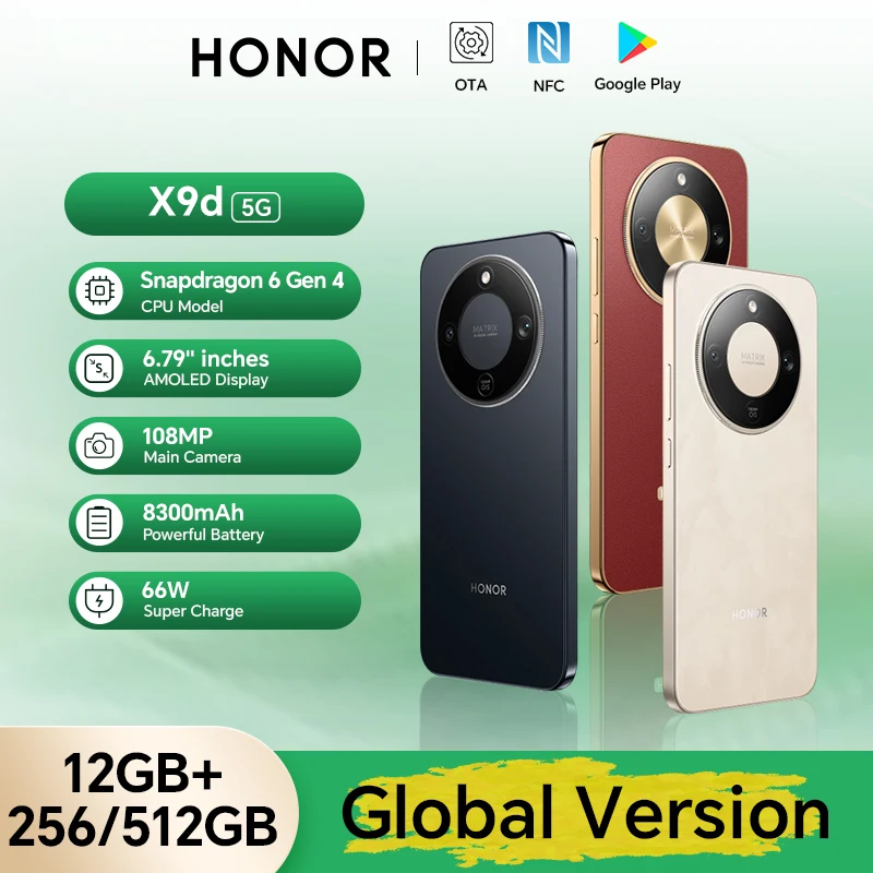 Фото Оригинальная глобальная версия HONOR X9d 12 ГБ + 512 ГБ 5G смартфон 6,79 дюйма 120 Гц экран 108MP AI камера 8300 мАч 66 Вт супер зарядка №1