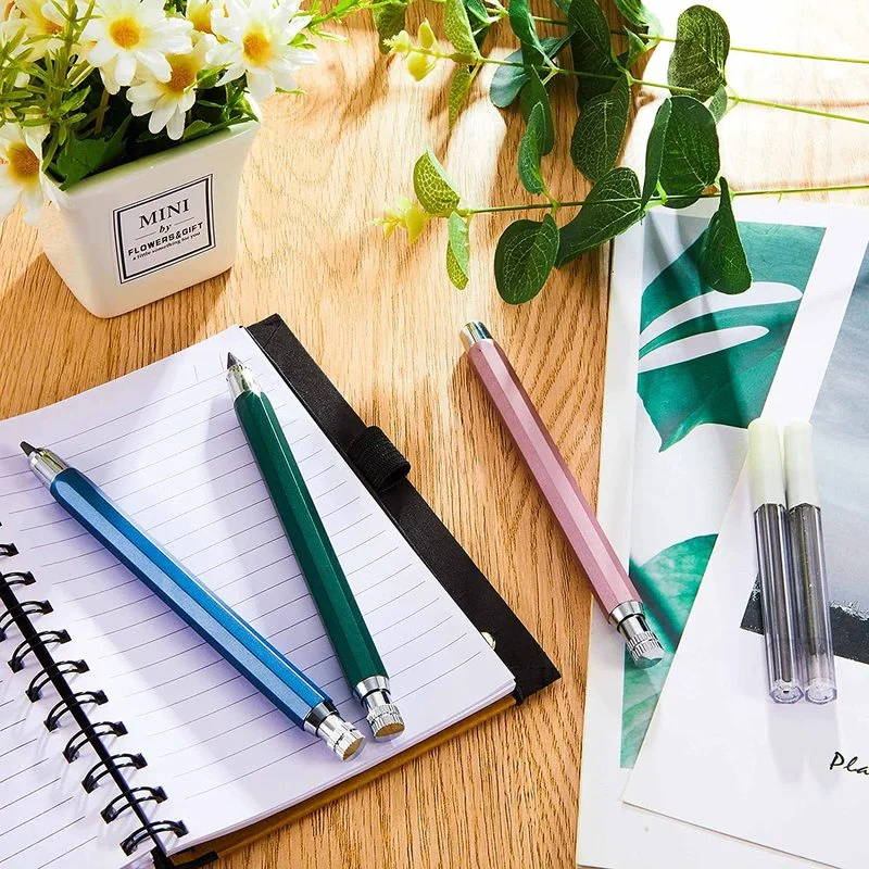 Металлический механический карандаш 5,6 мм для рисования и живописи. Автоматический карандаш для школы, комиксов и дизайна. Студенческая кавайная канцелярия.