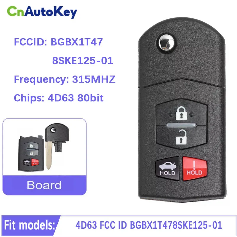 

Оригинальный дистанционный ключ, идентификатор FCC, BGBX1T478, флэш-карта для Mazda 2, 3, 5, флэш-карта 2007-2015, 315 МГц, 4D63 чип, 4 кнопки CN026035