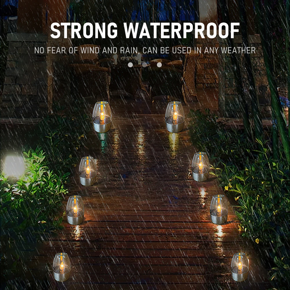 1/5/10 шт. уличная Светодиодная лампа-Свеча на солнечной батарее - купить по