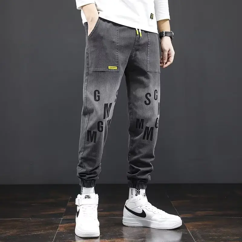 Jeans for Men 2021 Korean Fashion Streetwear Harajuku Men's Casual Pants Patchwork Denim Trousers Hip Hop Men's Clothing