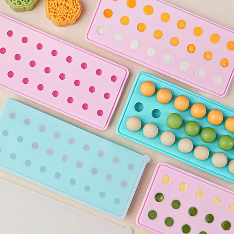 

Q1JB Milk Yellow Flow Heart Filling Moon Cake Mold Round Ice Cube Tray for Soups