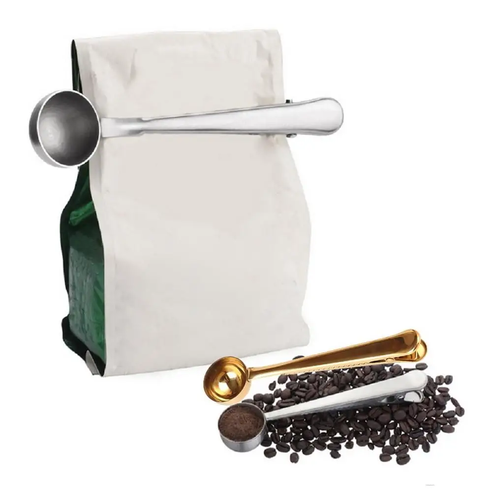 

Многофункциональные кухонные принадлежности, кофейная ложка с зажимом, из нержавеющей стали, чашка для чая, кофе, ложка для кофе