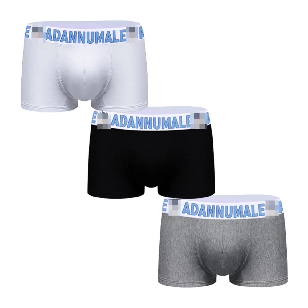 

ORLVS 3pcs Mens Boxer Sexy Underwear Soft Long Boxershorts Cotton Soft Underpants Male Panties 3D Pouch Shorts Under Wear Pants