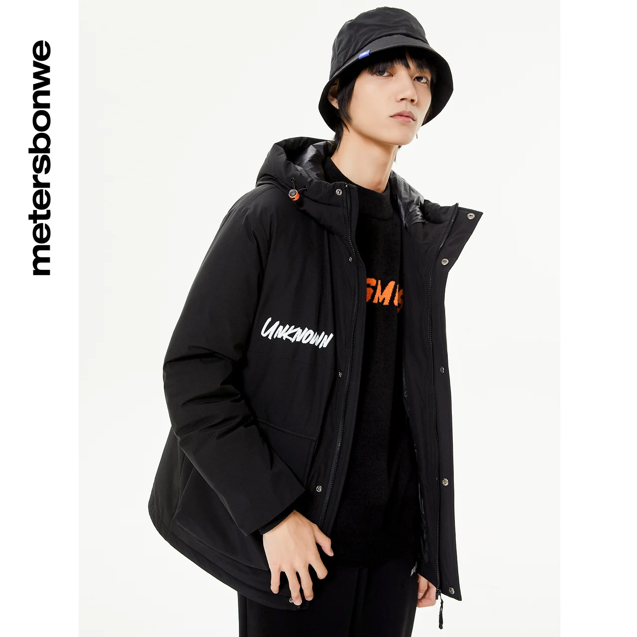 Metersbonwe Long Down Jacket Men Winter 80% Gray Duck Down Hooded Men Anti-snow Winter Down Coat Brand Loose Outerwear Warm Coat