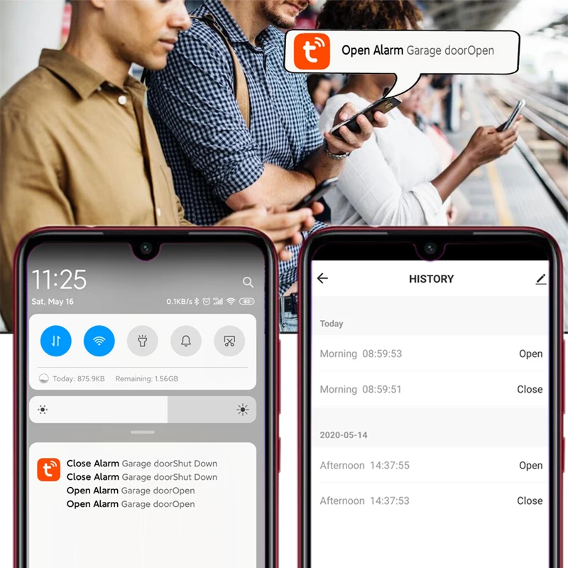 Смарт-приложение Tuya Smart Life Wi-Fi контроллер открывания Гаражных дверей таймер