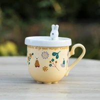 mug ceramic illustration milk cup simple scartoon mugs with lid water breakfast cups for home coffee cup tazas caneca