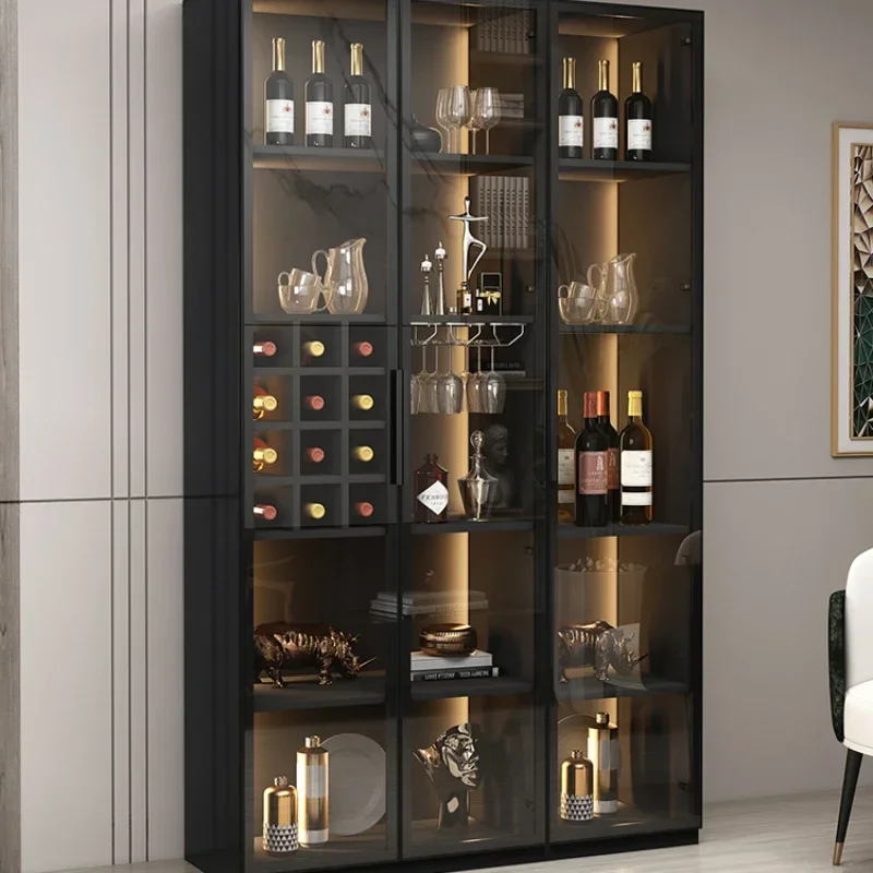 Шкаф для вина с дубовым отсеком роскошная стойка мобильного бара полка алкоголя