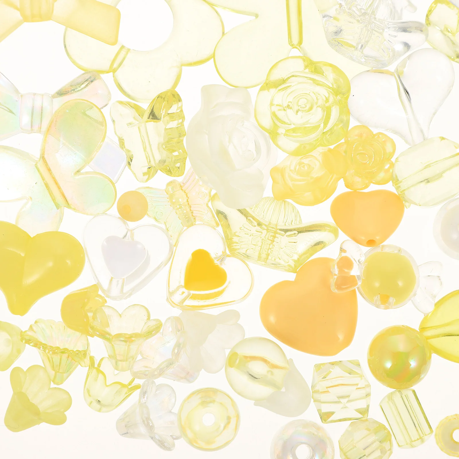 

Beads Acrylic Spacer Jewelry Beadmaking Bracelet Flower Diy Assorted Heart Round Sizescharm Style Clear Kids Accessories Craft
