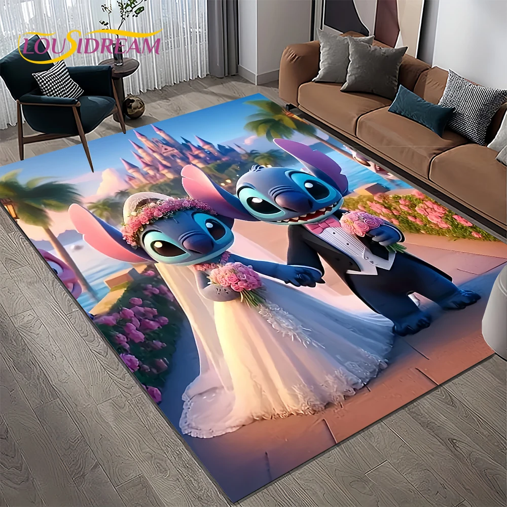 3D новый ковер Kawaii Stitch с рисунком Диснея для дома гостиной спальни дивана коврик
