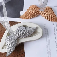 angel wings shape silicone mold chocolate baking fondant cupcake diy cake decorating tools aromatherapy clay gumpaste moulds