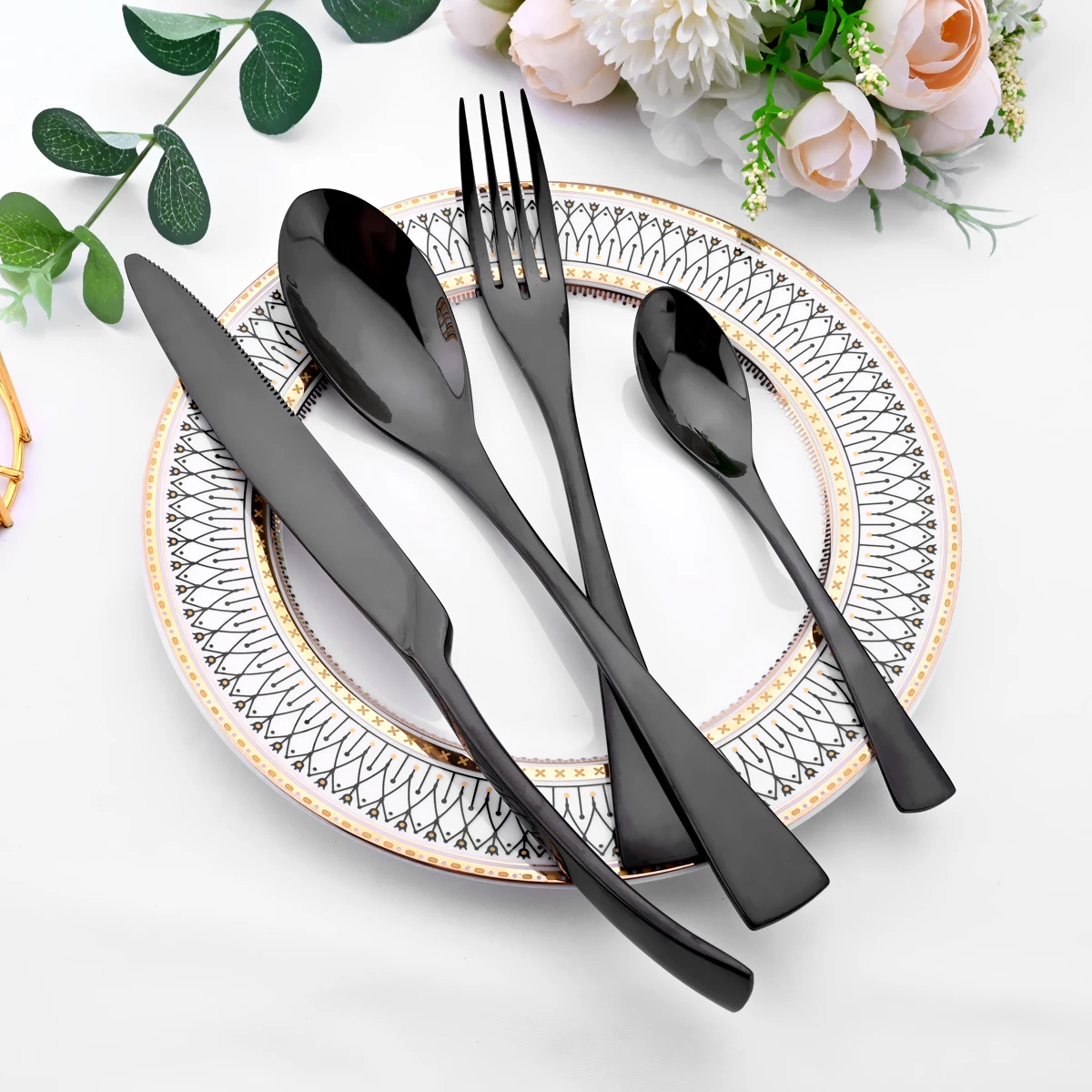 Блестящая зеркальная кухонная посуда из нержавеющей стали на 6 персон столовые