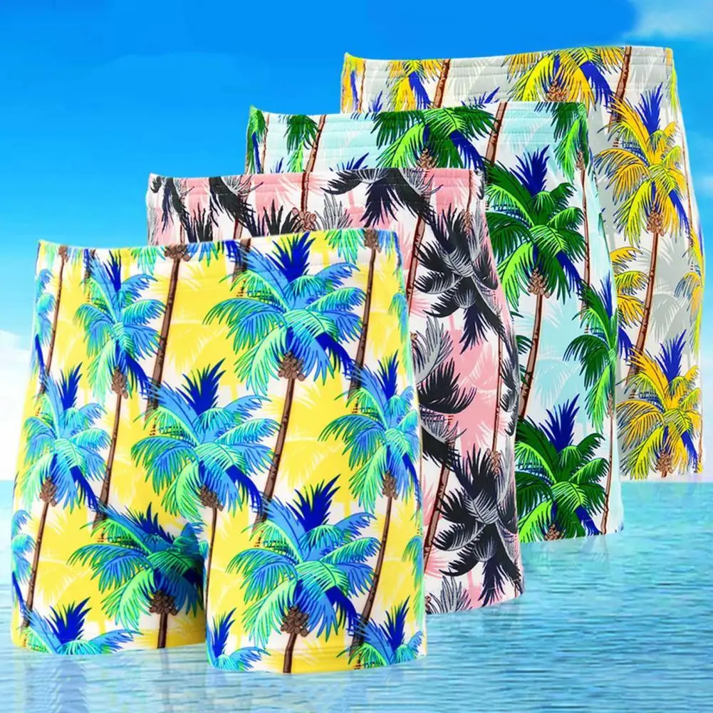 

Men Summer Tropical Coconut Tree Beach Shorts Drawstring Swim Trunks Quick Dry Plus Size Surfing Sport Casual Loose Pants