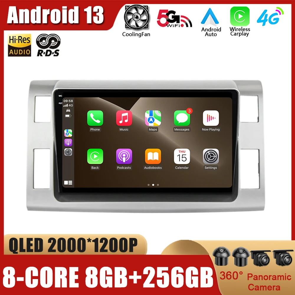 

Car Radio Multimedia Player Navigation GPS Android 13 For Toyota Previa 3 III XR50 Estima 2006 - 2019 Carplay 4G WIFI