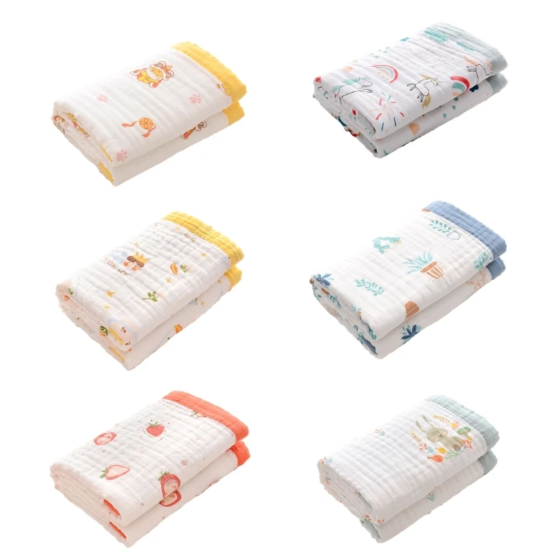 

Newborn Bath Towel Baby Stuff Cotton Infant Towel Blanket Baby Muslin Towel Breathable Blankets with Cartoon Patterns 69HE