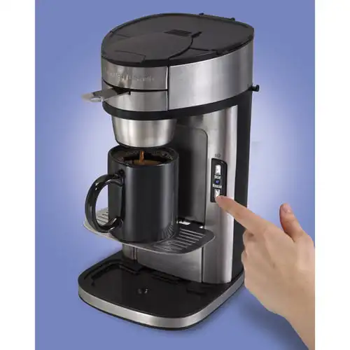

Luxurious Scoop Single-Serve Stainless Steel Coffee Maker Model 49981 for Home Kitchen Use