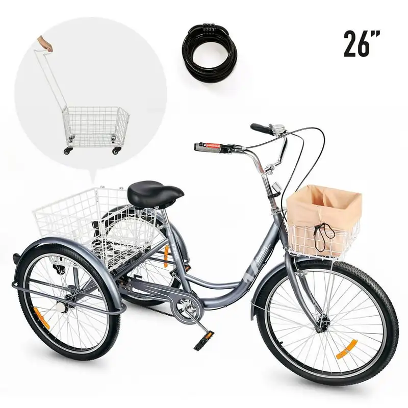 

Adult Tricycle with Foldable Basket 26inch Wheels, For Men and Women Cruise Bike Fiido qs Mens bike Vicicketa electrica In fat t
