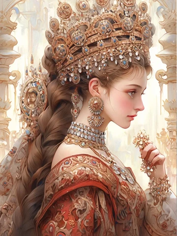 Алмазная 5D картина с изображением дворца женщины королевы в ретро стиле, украшения для творчества, головной убор, полноразмерная круглая Алмазная вышивка, мозаика, вышивка крестиком A565