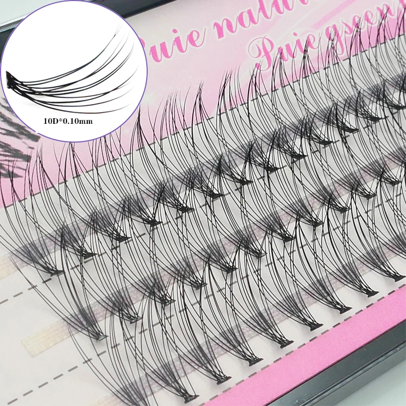 

Anlinnet Individual Eyelash Extensions, 1 Box Large Capacity, 60 Strands, 10D, 0.1mm Thick, Real Mink Strip, Natural Style