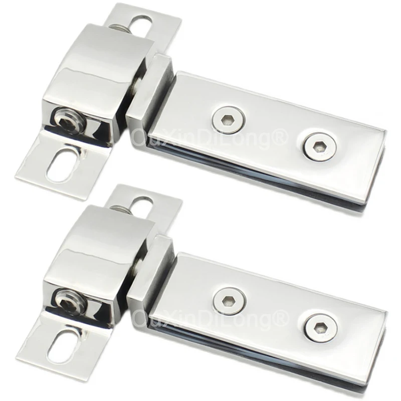 

2PCS Stainless Steel Door Shaft 360 Degree Rotation Shower Room Door Hinges Bathroom Up and Down Glass Clip Accessories FG965