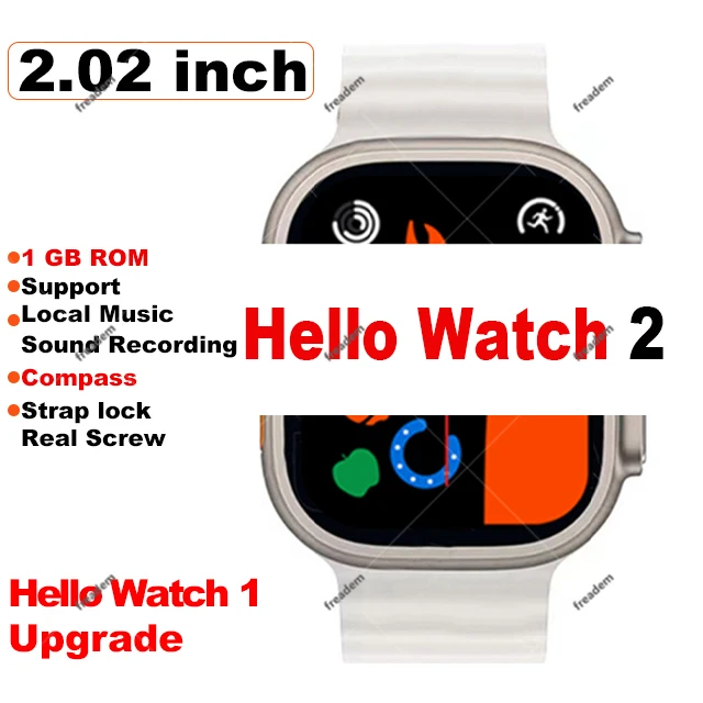 

H11 Ultra Upgrade Smart Watch Hello Watch 2 49mm Men Women Smartwatch 1GB ROM Local Music Play Dail Call Recording Smart Watch