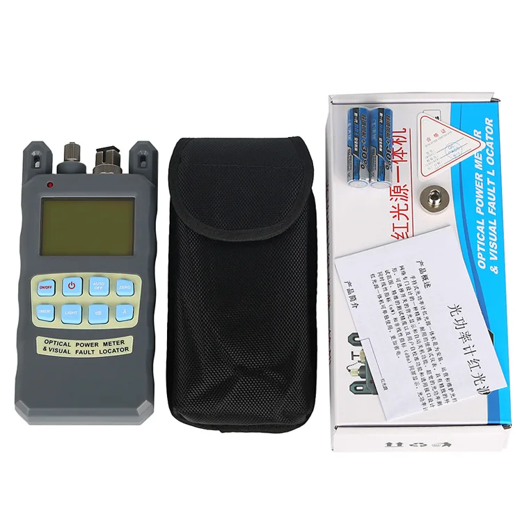 2 in 1 optical power meter -70dBm~+10dBm fiber tester 5km light multimeter decay 7 wavelength with red light pen 1mw VFL