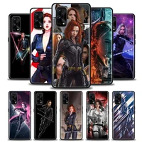 sexy cool black widow phone casefor realme xt gt gt2 5 6 7 7i 8 8i 9i 9 c17 pro 5g se master neo2 soft silicone case